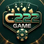 C222 Game official logo with green and gold casino design, ace cards, poker chip and crown